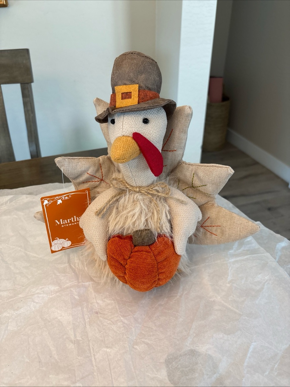 Martha Stewart Thanksgiving Turkey WITH PUMPKIN 11.5 x 11 inches NWT